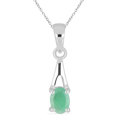 BUY STERLING SILVER NATURAL CHROME DIOPSIDE SINGLE STONE PENDANT